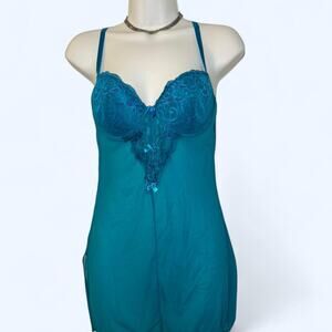 Escante blue lace babydoll slip